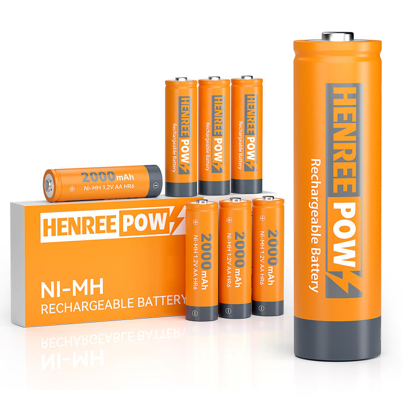 HenreePow AA 2000mAh 1.2V קיבולת גבוהה Ni-MH סוללה נטענת