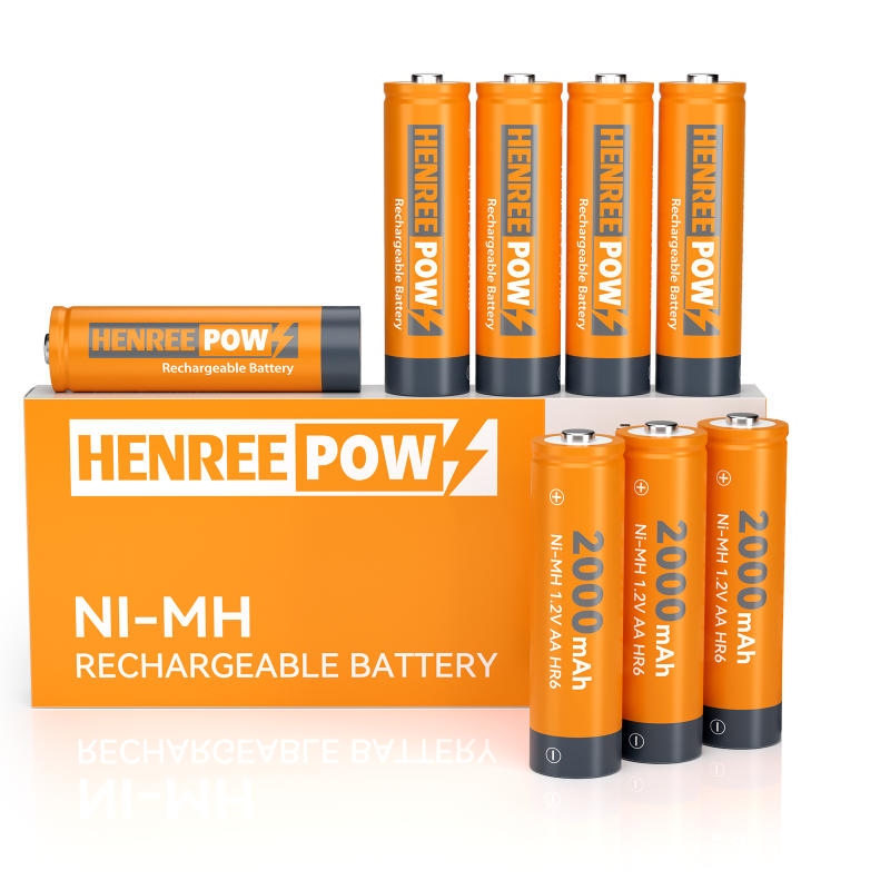 HenreePow AA 2000mAh 1.2V קיבולת גבוהה Ni-MH סוללה נטענת