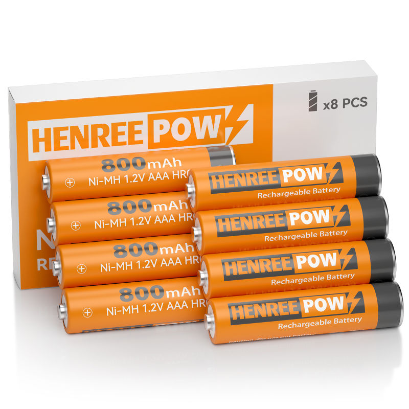 HenreePow AAA 800mAh 1.2V קיבולת גבוהה Ni-MH סוללה נטענת